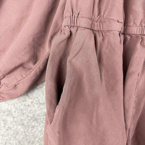 Torrid Mini Challis Ruffle Neck Shirt Dress Womens 3X Rose Taupe Pockets Lace - Picture 8 of 16